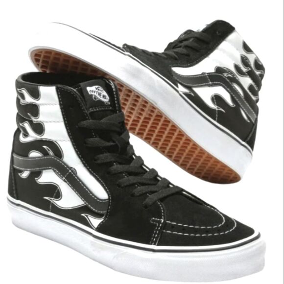 Vans SK8 Hi White Flame Unisex Suede Leather High Top Sneakers Women 9.5 Men 8 main image 6